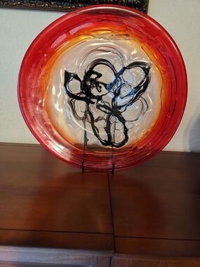 Monumental 19" Hand-Blown Art Glass Bowl by Steve Brewster (MoonBay Studio, OK)
